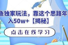 钓鱼垂类赛道独家赚钱玩法拆解 实操可落地年入50万以上