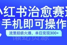 小红书治愈视频赛道实操玩法揭秘 手机可操作门槛低单日变现300+