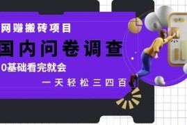 0基础可做国内问卷调查副业 靠谱网创搬砖项目实操指南