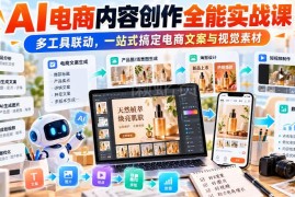 零基础可学AI电商内容创作全能实战课 多工具联动搞定文案与视觉素材