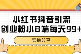 小红书抖音引流创业小B端粉实操方法 日引99+精准粉玩法解析