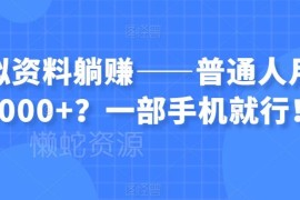 虚拟资料项目实操攻略 普通人仅靠手机实现月入六千的方法