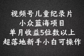 2024视频号儿童纪录片科普蓝海项目 新手可操作单月收益过万