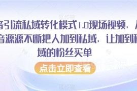 抖音引流私域转化全流程教程 从获客到复购落地运营指南