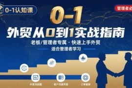 外贸0-1系统认知入门课 内贸转外贸老板管理者学习教程