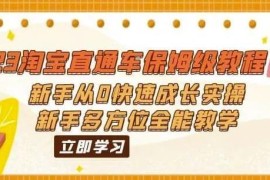 2023淘宝直通车保姆级实操教程 新手从0入门全流程教学