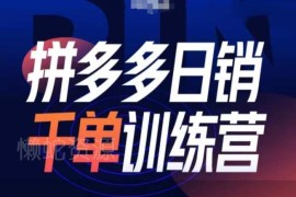 拼多多日销千单训练营第31期 微付费带免费流实操教程