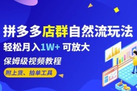 拼多多无货源店群自然流玩法保姆级教程 附上货拍单工具