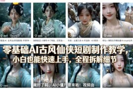 零基础AI古风仙侠短剧制作教程 小白入门全流程细节拆解