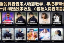 抖音音乐人物志实操教学 0基础入局解锁伙伴计划与独家收益
