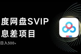 百度网盘SVIP信息差项目详解 零投入小白可上手的稳定副业