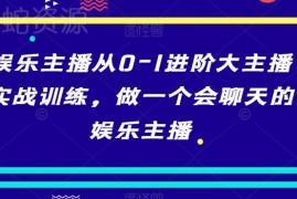 娱乐主播0-1进阶实战训练 教你做会聊天的高人气主播