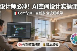 AI空间设计实操教程 ComfyUI+自创家全教学 设计师高效出图指南
