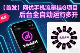 网优手机流量挂机项目介绍 后台全自动运行可批量多开收益稳定