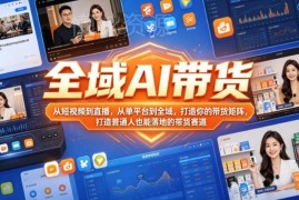 全域AI带货实战教程 从短视频到直播搭建普通人可落地带货矩阵