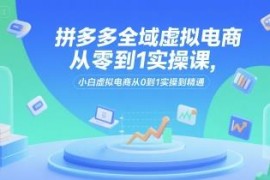 拼多多全域虚拟电商实操课 小白从0到1全流程落地运营指南
