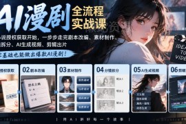 AI漫剧全流程实战课 从授权获取到出片新手实操教学
