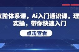 AI五阶体系入门通识课 理论+实操带你零基础快速掌握AI技能