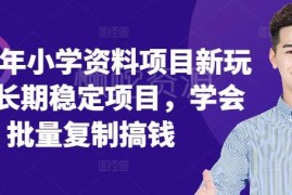 2024年小学教辅资料项目新玩法 低门槛长期稳定可批量变现