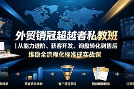 外贸销冠超越者私教班 从获客到售后全流程标准化成交实战课