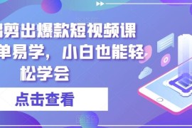 零基础爆款短视频剪辑教程 小白可上手的视频制作入门课程