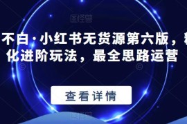 绅白不白·小红书无货源第六版 精细化进阶运营玩法全解析