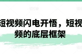 短视频底层框架与爆款打造方法 运营实操干货课程分享