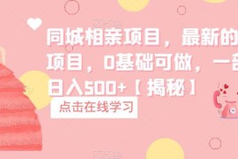 0基础可做的同城相亲蓝海项目 单手机操作变现思路拆解