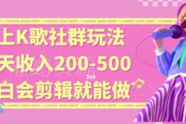 无剪辑基础可做的K歌脱单社群玩法 长期副业可稳定日入三位数