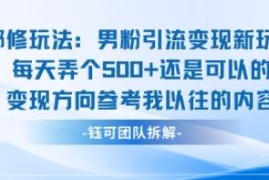 男粉引流邪修玩法拆解 低门槛操作及变现方向参考指南