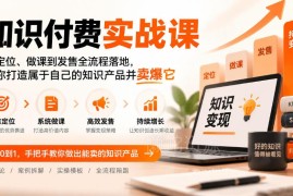 知识付费实战课程：从定位做课到发售全流程落地变现指南