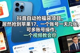 抖音自动抢福袋项目玩法拆解 多账号操作收益技巧全解析