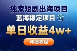 2024短剧出海蓝海项目玩法解析 低门槛入局可获高额收益