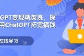 ChatGPT变现精英班系统教程 掌握AI实用玩法拓宽多场景搞钱思路