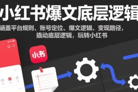 小红书爆文底层逻辑解析 平台规则账号定位到变现全流程教学