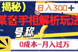 抖音手相解析赚钱玩法实操揭秘 零成本操作日入300月入过万