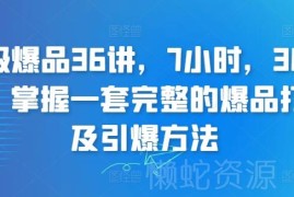 超级爆品打造36讲系统课程 掌握完整爆品打造及引爆落地方法