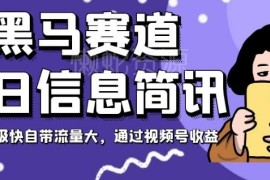 每日信息简讯黑马赛道运营攻略 视频号起号快新手易上手可变现