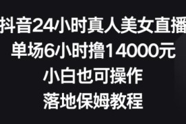 抖音24小时美女无人直播实操教程 新手零门槛单场6小时赚1.4万
