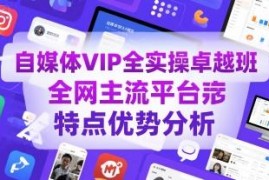 自媒体VIP全实操卓越班 主流平台特点优势及运营技巧全解析