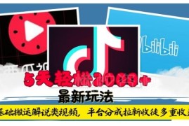 0基础利用工具搬运解说类视频 获取平台分成拉新收益实操教程