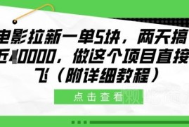 2024电影网盘拉新项目实操教程 一单5元两天收益近万玩法详解