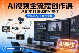 AI视频全流程创作课程 零基础从0到1制作高质量AI视频作品