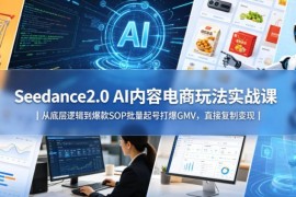 Seedance2.0 AI内容电商实战课 从零起号到打爆GMV全流程教程