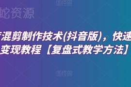 抖音深度混剪全流程教程 从软件操作到爆粉变现实战教学
