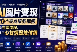 AI图片变现实操教程 含20个现成服务模板 附完整落地流程