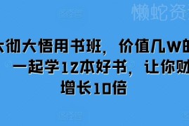 大彻大悟用书班12本好书精讲课程 提升认知助力个人财富增长