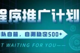微信小程序挂广告推广玩法 全自动运行被动收益实操介绍