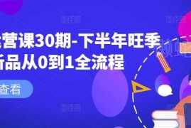 淘系运营30期课程 下半年旺季新品从0到1打造全流程解析