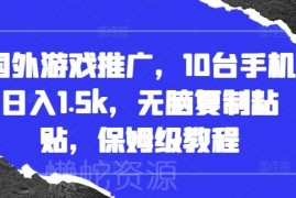 2024国外网页游戏推广保姆级教程 低投入可复制副业实操指南